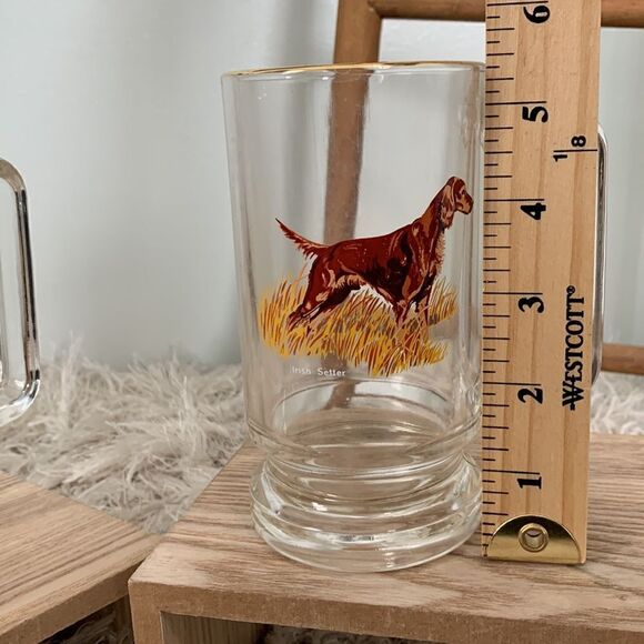 Vintage Clear Glass Beer Mug Irish Setter and Labrador Retriever - Picture 17 of 17